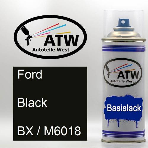 Ford, Black, BX / M6018: 400ml Sprühdose, von ATW Autoteile West.